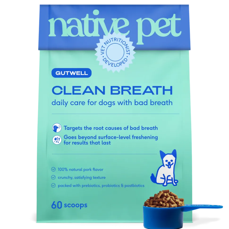 Native Pet Gutwell Clean Breath Dog Dental Care Supplement 12.7-oz