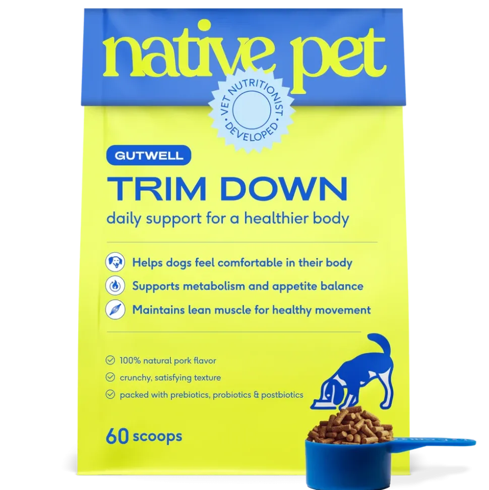 Native Pet GutWell Trim Down Weight Management & Metabolic Health Supplement for Dogs 12.7-oz