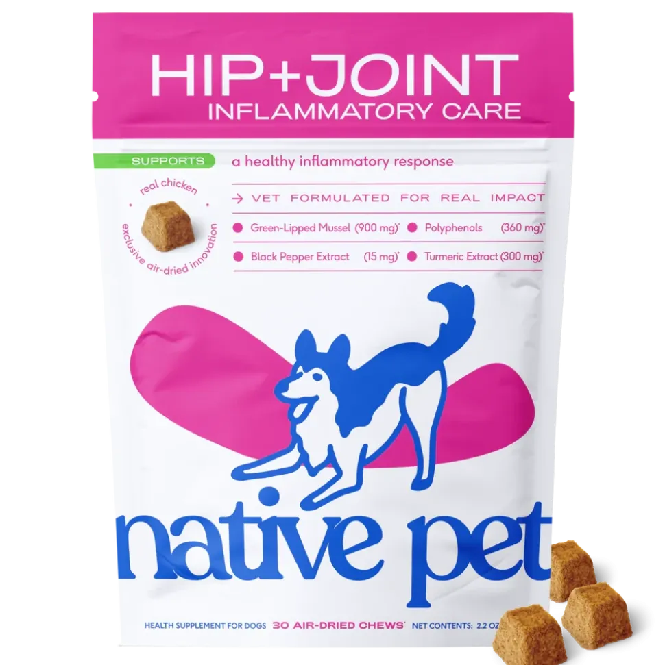 Native Pet Hip & Joint Inflammatory Care Chews Supplement for Dogs 30 Count