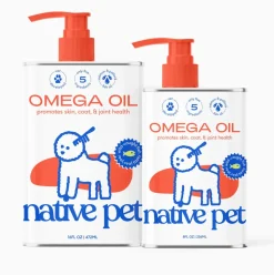 Native Pet Omega-3 Fish Oil & Alaskan Salmon Oil Skin & Coat Health Supplement for Dogs 8-oz