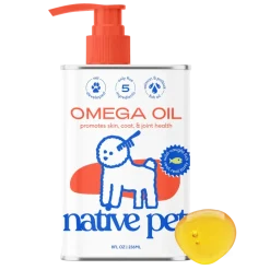 Native Pet Omega-3 Fish Oil & Alaskan Salmon Oil Skin & Coat Health Supplement for Dogs 8-oz