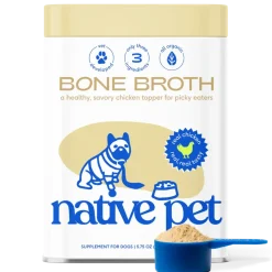 Native Pet Organic Chicken Bone Broth Powder Grain-Free Dog Food Topper 5.75-oz