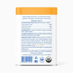 Native Pet Organic Pumpkin Fiber Powder Digestive Supplement for Dogs 8-oz