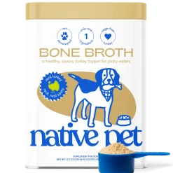 Native Pet Organic Turkey Bone Broth Powder Grain-Free Dog Food Topper 12-oz