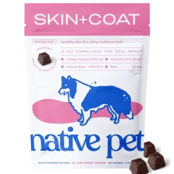 Native Pet Skin & Coat Chews Supplement for Dogs 30 Count