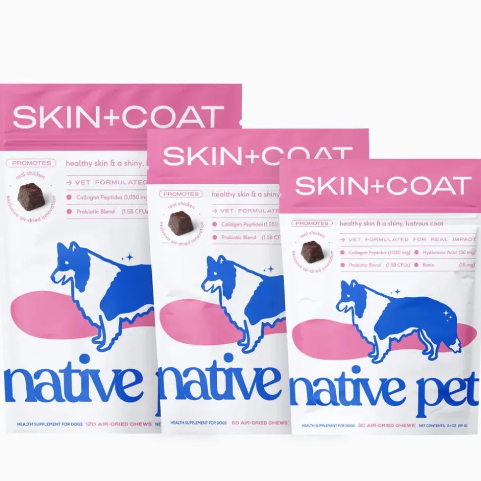Native Pet Skin & Coat Chews Supplement for Dogs 30 Count