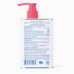 Native Pet Sockeye Salmon Wild-Caught Alaskan Oil Skin Heart Joint Health Liquid Supplement for Dogs 8-oz