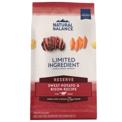 Natural Balance Limited Ingredient Grain Free Adult Dry Dog Food Reserve Sweet Potato & Bison 4-lb