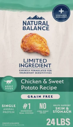 Natural Balance Limited Ingredient Grain-Free Adult Dry Dog Food Chicken & Sweet Potato Recipe 24-lb