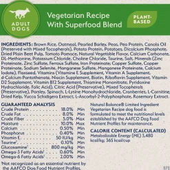 Natural Balance Pet Foods L.I.D Plant Powered Vegan-Friendly Vegetarian Recipe Dry Dog Food 4-lb