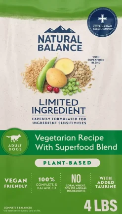 Natural Balance Pet Foods L.I.D Plant Powered Vegan-Friendly Vegetarian Recipe Dry Dog Food 4-lb