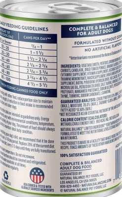 Natural Balance Pet Foods L.I.D Plant Powered Vegan Friendly Vegetarian Recipe Canned Dog Food 13-oz