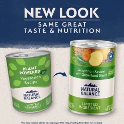 Natural Balance Pet Foods L.I.D Plant Powered Vegan Friendly Vegetarian Recipe Canned Dog Food 13-oz