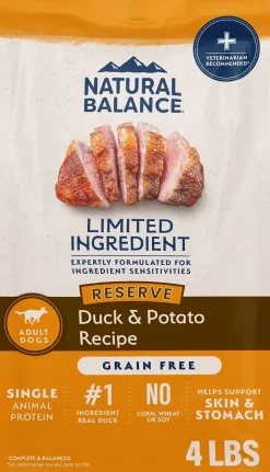 Natural Balance Pet Foods Limited Ingredient Reserve Grain Free Adult Dry Dog Food Duck & Potato 4-lb