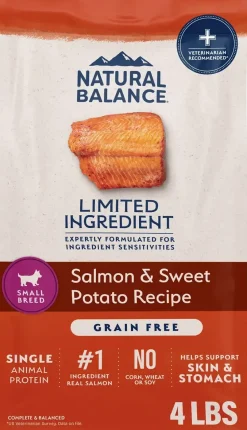 Natural Balance Pet Foods Limited Ingredient Grain Free Small Breed Dry Dog Food Salmon & Sweet Potato 4-lb