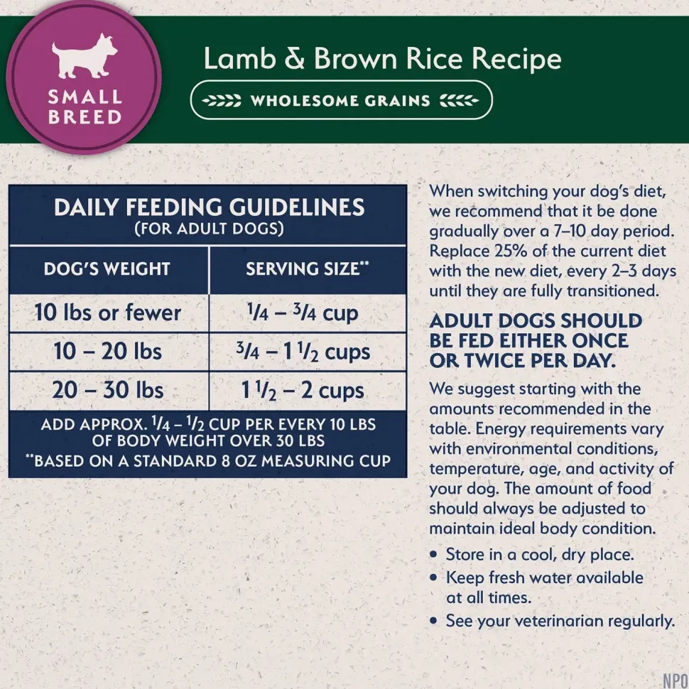 Natural Balance Pet Foods Limited Ingredient Small Breed Dry Dog Food Lamb & Brown Rice 12-lb