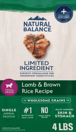 Natural Balance Pet Foods Limited Ingredient Small Breed Dry Dog Food Lamb & Brown Rice 4-lb