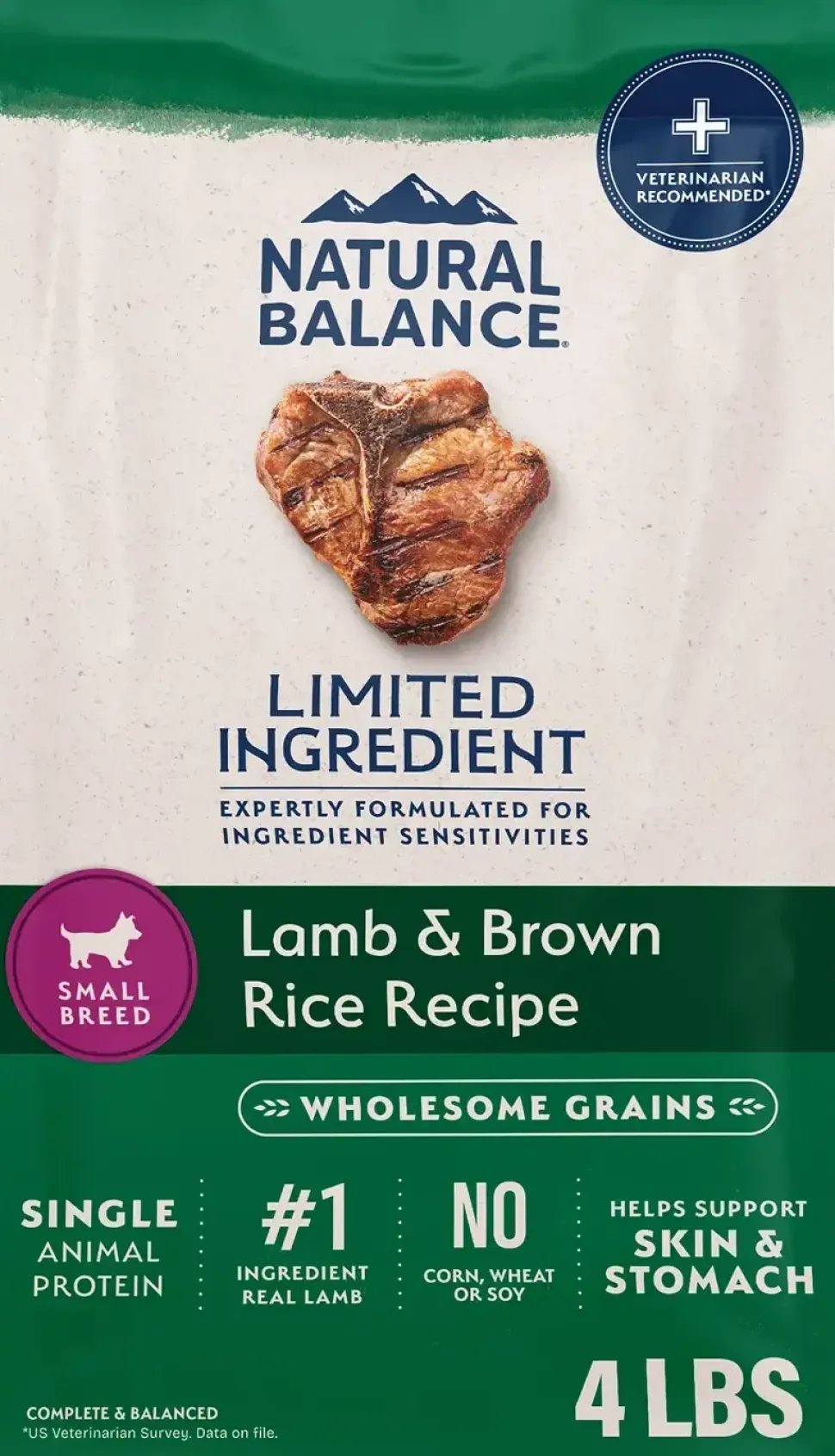Natural Balance Pet Foods Limited Ingredient Small Breed Dry Dog Food Lamb & Brown Rice 4-lb