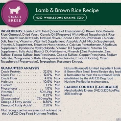 Natural Balance Pet Foods Limited Ingredient Small Breed Dry Dog Food Lamb & Brown Rice 4-lb