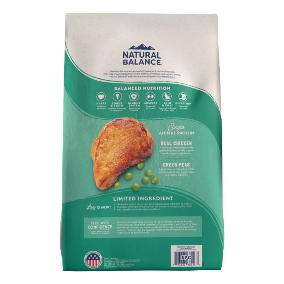 Natural Balance Pet Foods Limited Ingredient Grain Free Dry Cat Food Green Pea & Chicken 4-lb