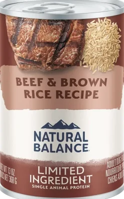 Natural Balance Pet Foods Limited Ingredient Canned Dog Food Beef & Brown Rice 13-oz
