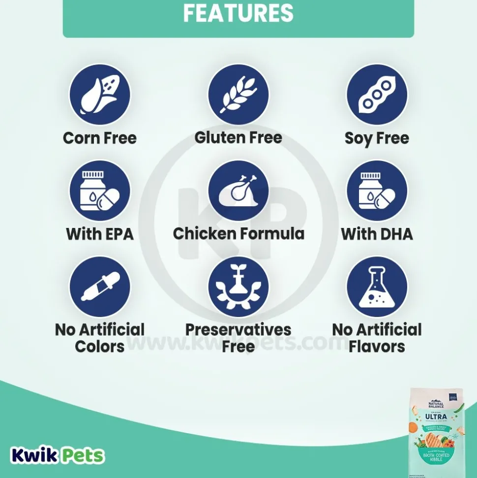 Natural Balance Pet Foods Original Ultra Broth Coated Dry Dog Food Chicken & Sweet Potato 4-lb
