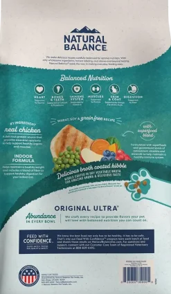 Natural Balance Pet Foods Original Ultra Broth Coated Indoor Grain Free Dry Cat Food Chicken & Salmon 6-lb