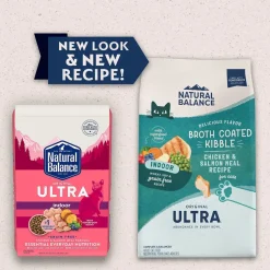 Natural Balance Pet Foods Original Ultra Broth Coated Indoor Grain Free Dry Cat Food Chicken & Salmon 6-lb