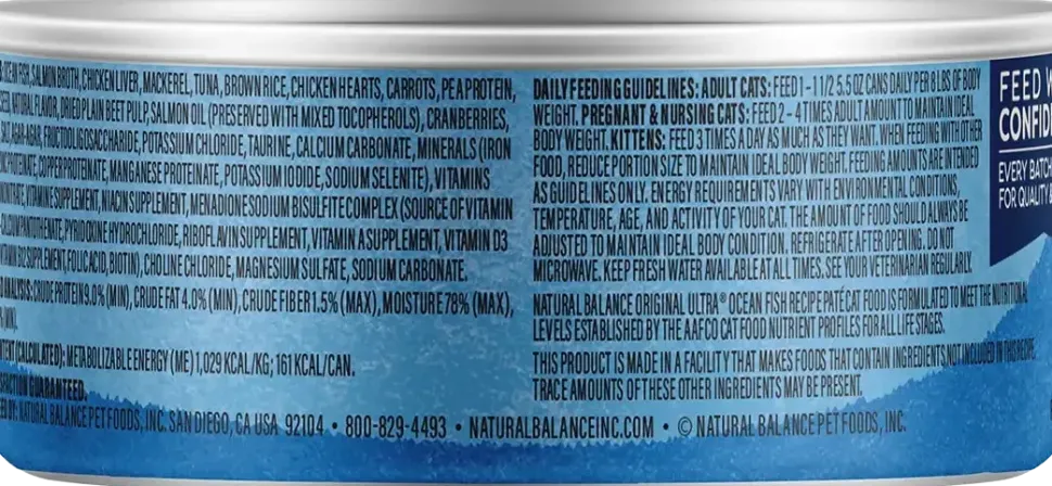 Natural Balance Pet Foods Original Ultra Canned Cat Food Ocean Fish 5.5-oz