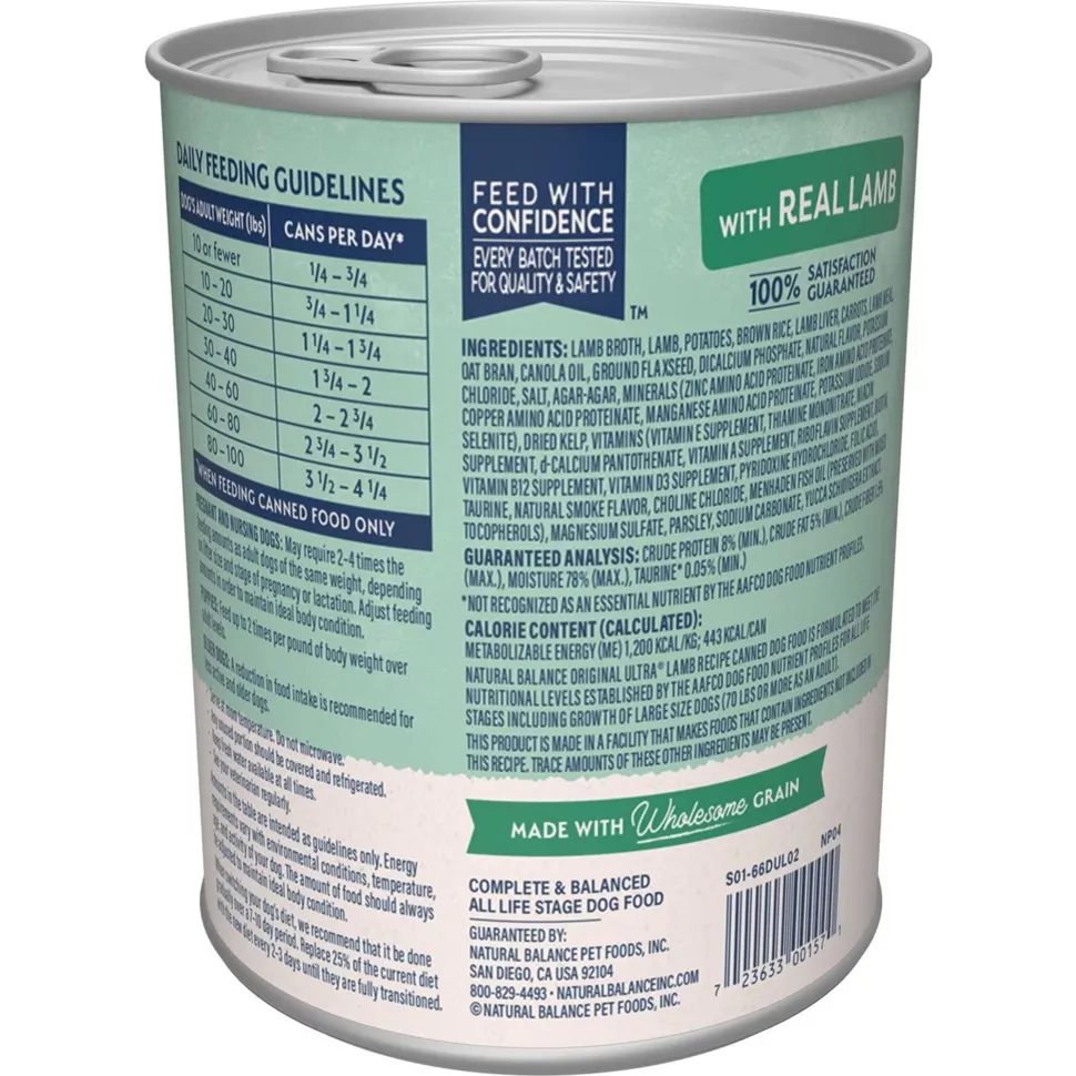 Natural Balance Pet Foods Original Ultra Abundance Canned Dog Food Lamb 13-oz