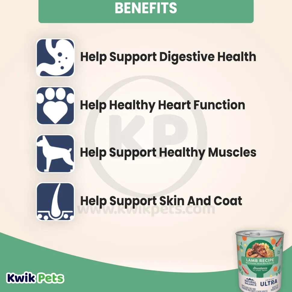 Natural Balance Pet Foods Original Ultra Abundance Canned Dog Food Lamb 13-oz