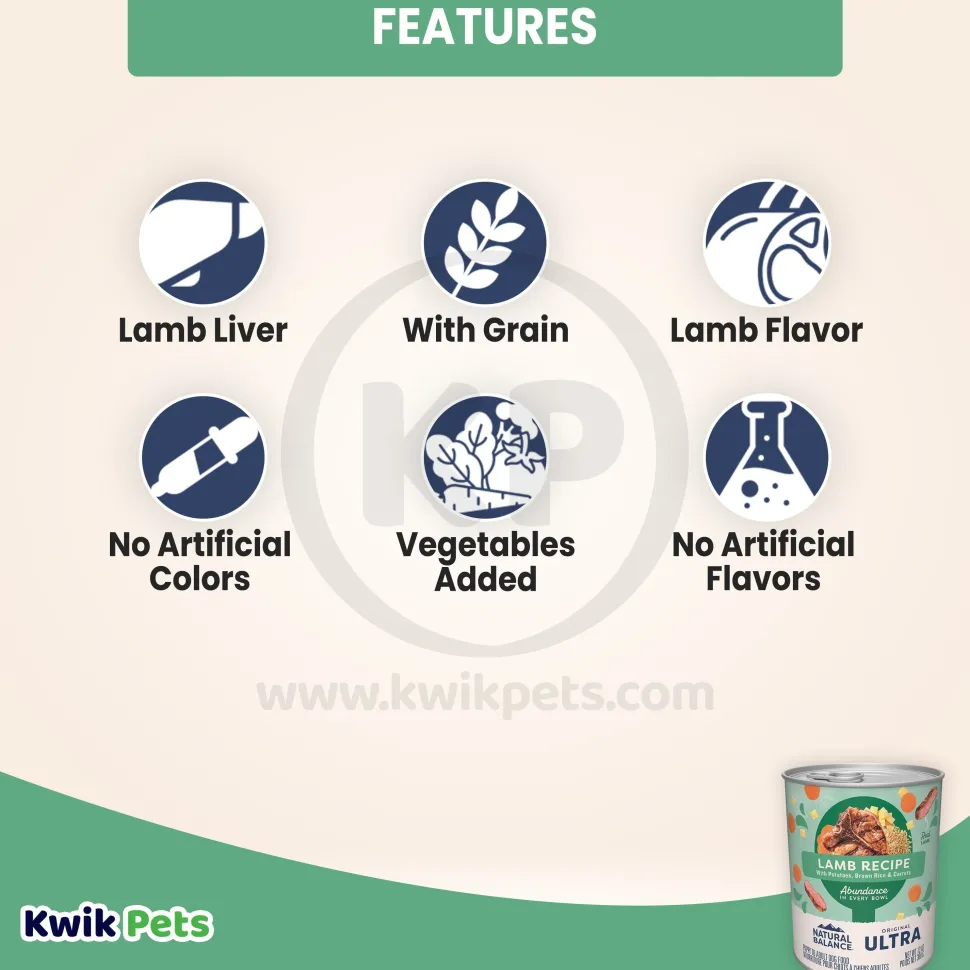 Natural Balance Pet Foods Original Ultra Abundance Canned Dog Food Lamb 13-oz