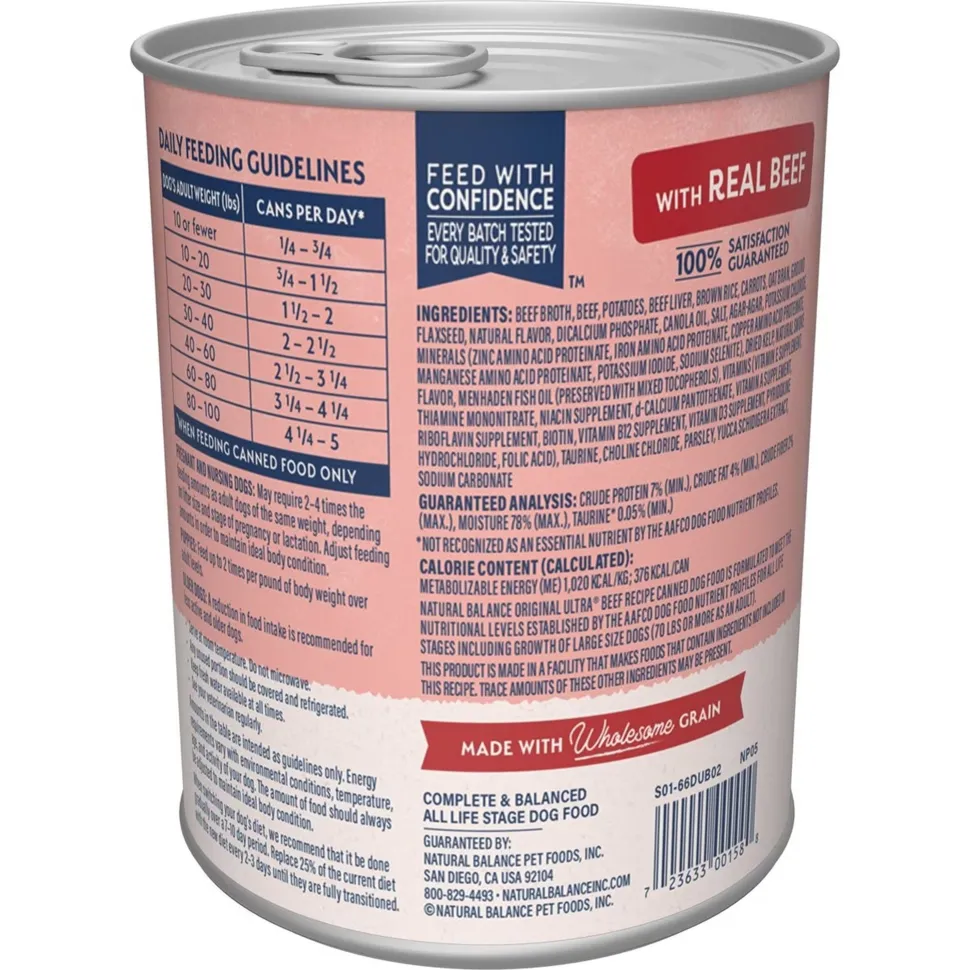 Natural Balance Pet Foods Original Ultra Abundance Canned Dog Food Beef 13-oz