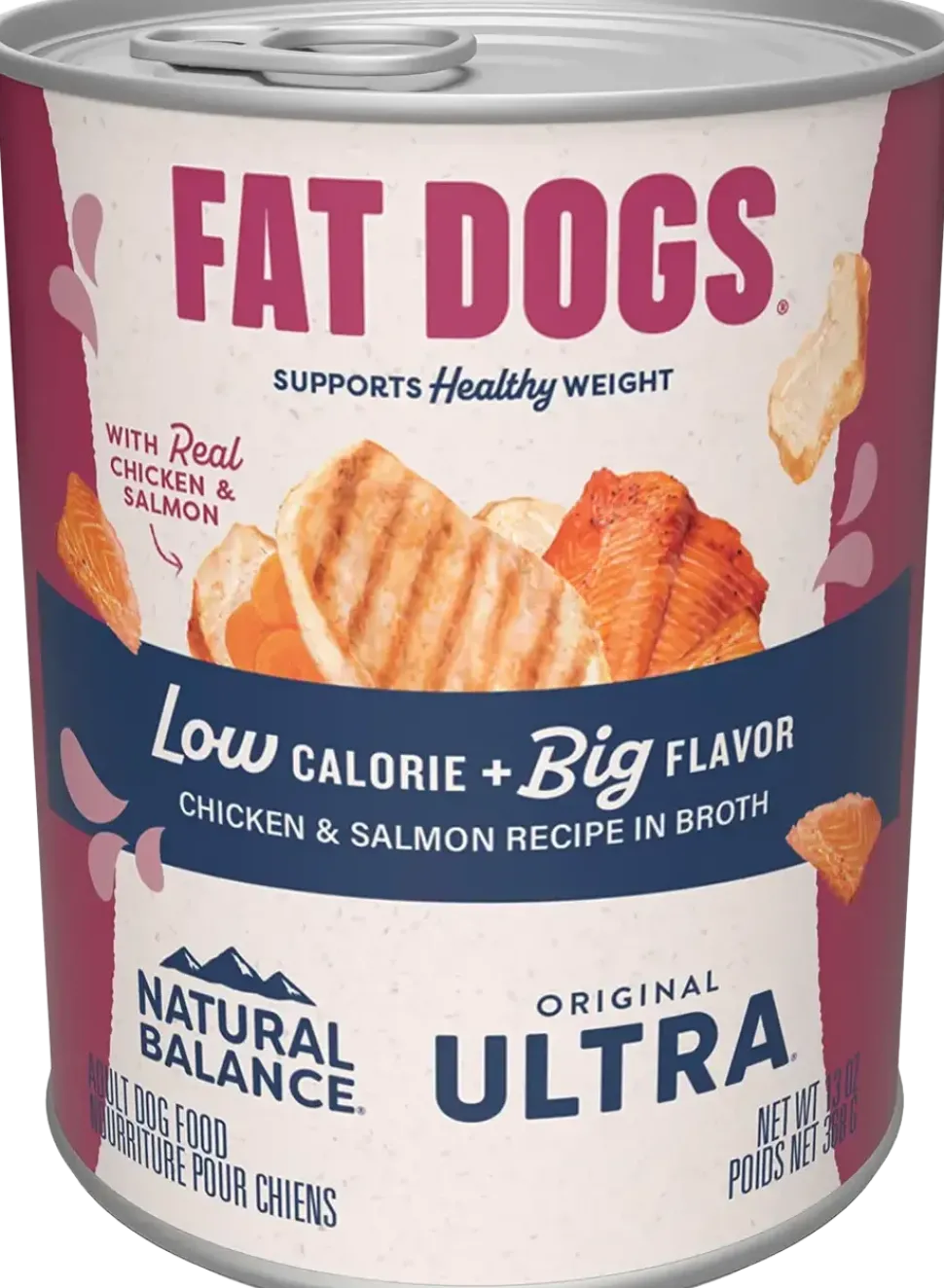 Natural Balance Pet Foods Original Ultra Fat Dogs Canned Dog Food Chicken & Salmon 13-oz