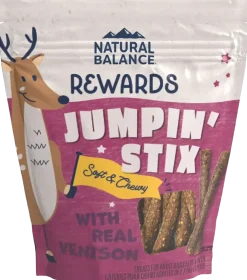 Natural Balance Pet Foods Rewards Jumpin' Stix Soft & Meaty Dog Treats Venison 10-oz