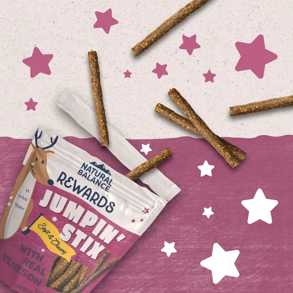 Natural Balance Pet Foods Rewards Jumpin' Stix Soft & Meaty Dog Treats Venison 10-oz