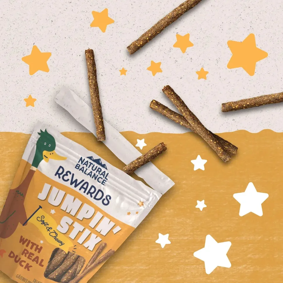 Natural Balance Pet Foods Rewards Jumpin' Stix Soft & Meaty Dog Treats Duck 4-oz