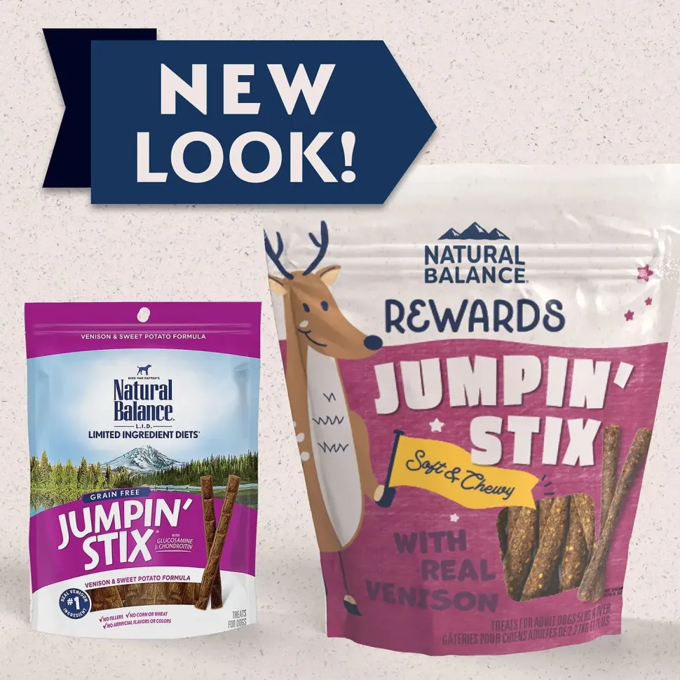 Natural Balance Pet Foods Rewards Jumpin' Stix Soft & Meaty Dog Treats Venison 4-oz