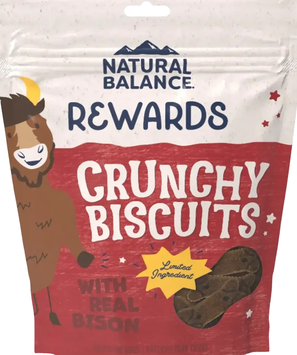 Natural Balance Pet Foods Rewards Crunchy Biscuits Dog Treats Bison 14-oz