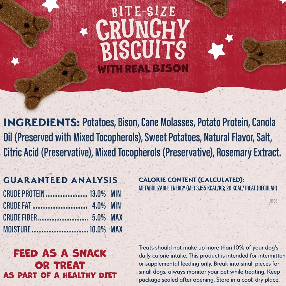 Natural Balance Pet Foods Rewards Crunchy Biscuits Dog Treats Bison 14-oz