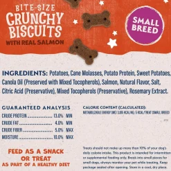 Natural Balance Pet Foods Rewards Bite-Size Crunchy Biscuits Small Breed Dog Treats Salmon 8-oz