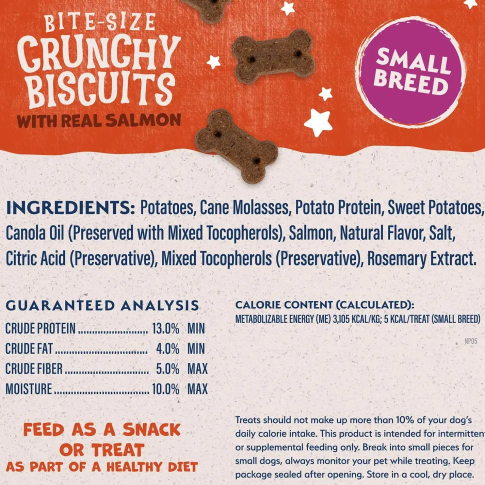 Natural Balance Pet Foods Rewards Bite-Size Crunchy Biscuits Small Breed Dog Treats Salmon 8-oz