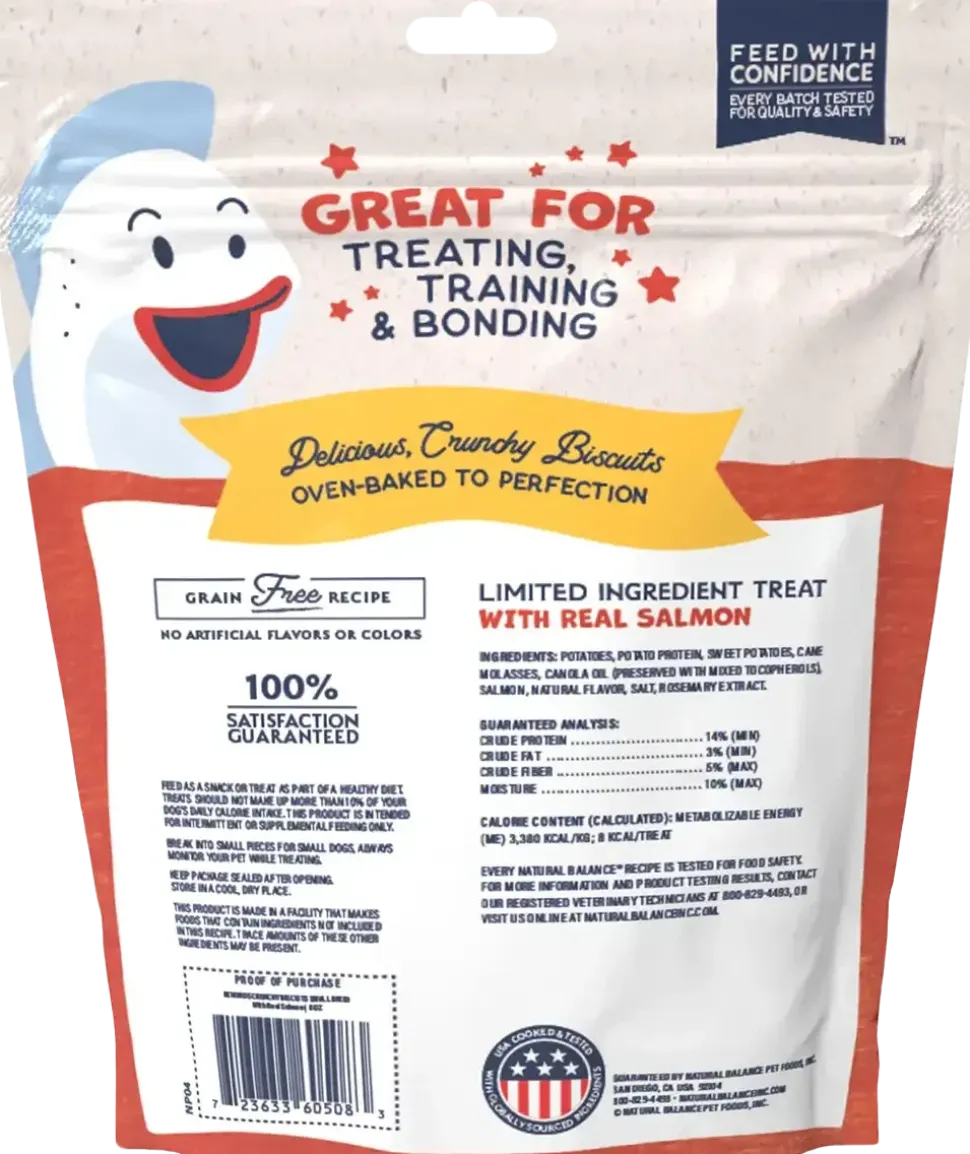 Natural Balance Pet Foods Rewards Bite-Size Crunchy Biscuits Small Breed Dog Treats Salmon 8-oz