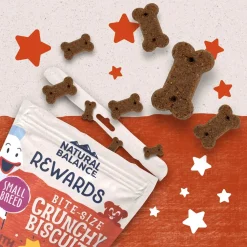 Natural Balance Pet Foods Rewards Bite-Size Crunchy Biscuits Small Breed Dog Treats Salmon 8-oz