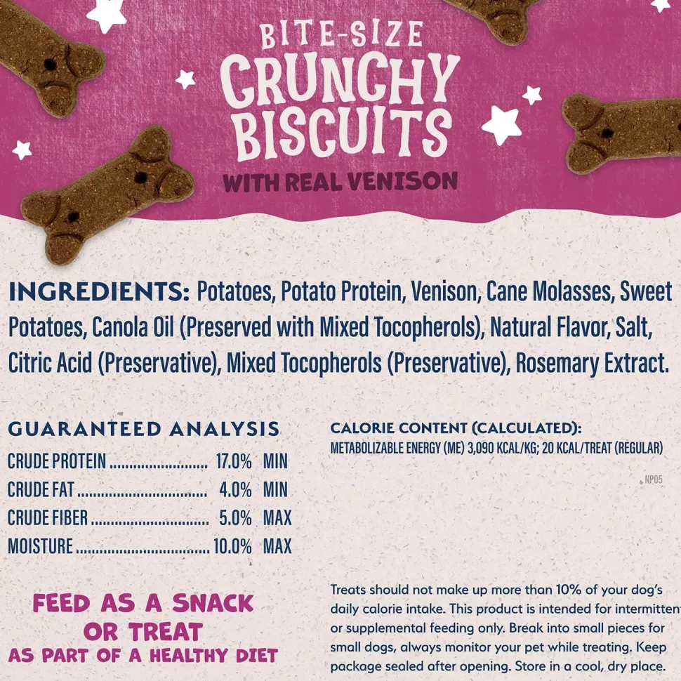 Natural Balance Pet Foods Rewards Crunchy Biscuits Dog Treats Venison 14-oz