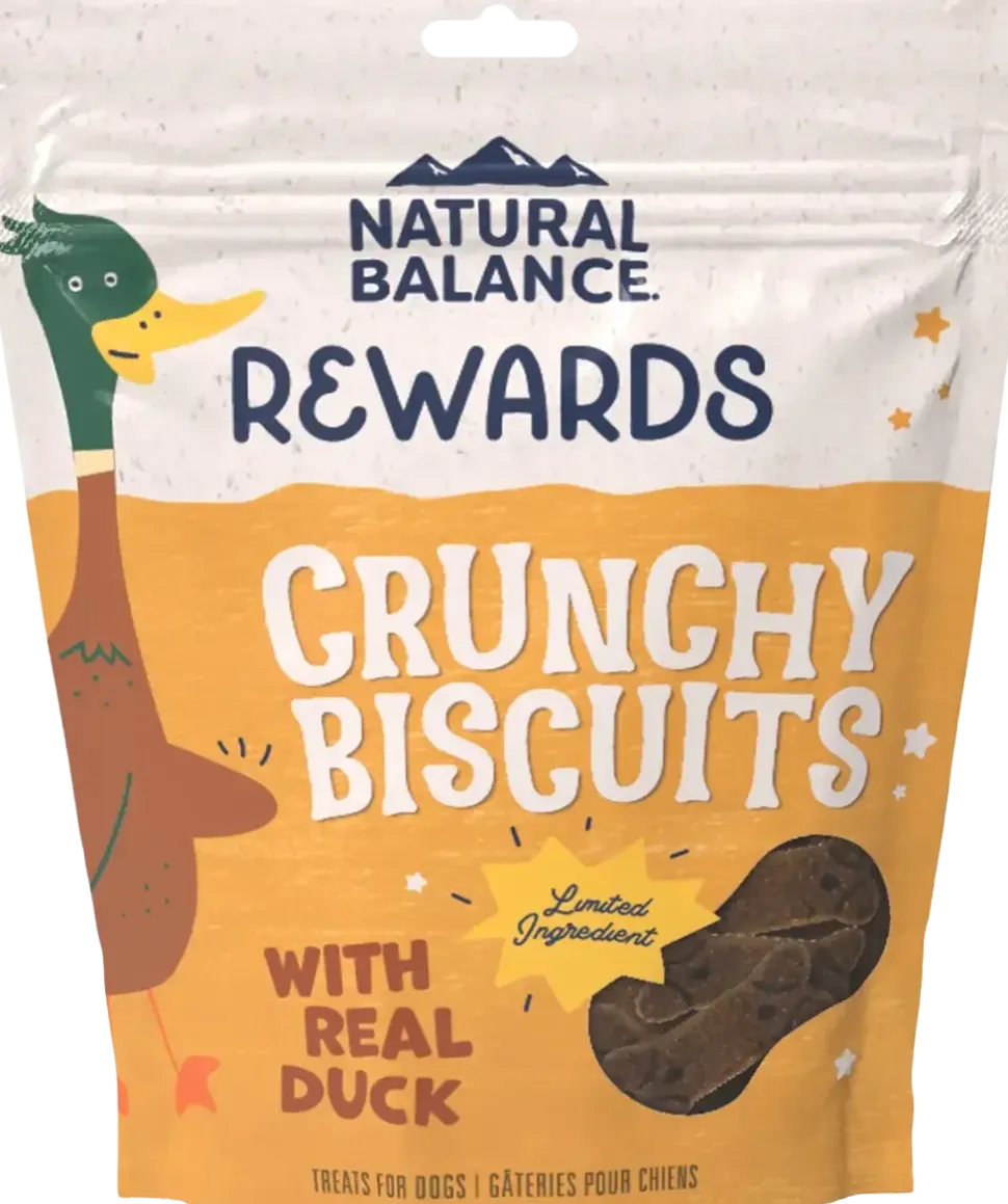 Natural Balance Pet Foods Rewards Crunchy Biscuits Dog Treats Duck 28-oz