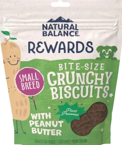 Natural Balance Pet Foods Rewards Bite-Size Crunchy Biscuits Small Breed Dog Treats Peanut Butter 8-oz
