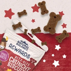 Natural Balance Pet Foods Rewards Bite-Size Crunchy Biscuits Small Breed Dog Treats Bison 8-oz
