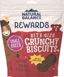 Natural Balance Pet Foods Rewards Bite-Size Crunchy Biscuits Small Breed Dog Treats Bison 8-oz