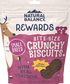 Natural Balance Pet Foods Rewards Bite-Size Crunchy Biscuits Small Breed Dog Treats Venison 8-oz
